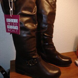 XOXO CHOCOLATE BROWN KNEE HIGH XTRA WIDE CALF & WIDTH BOOTS (NWT) SIZE 7.5